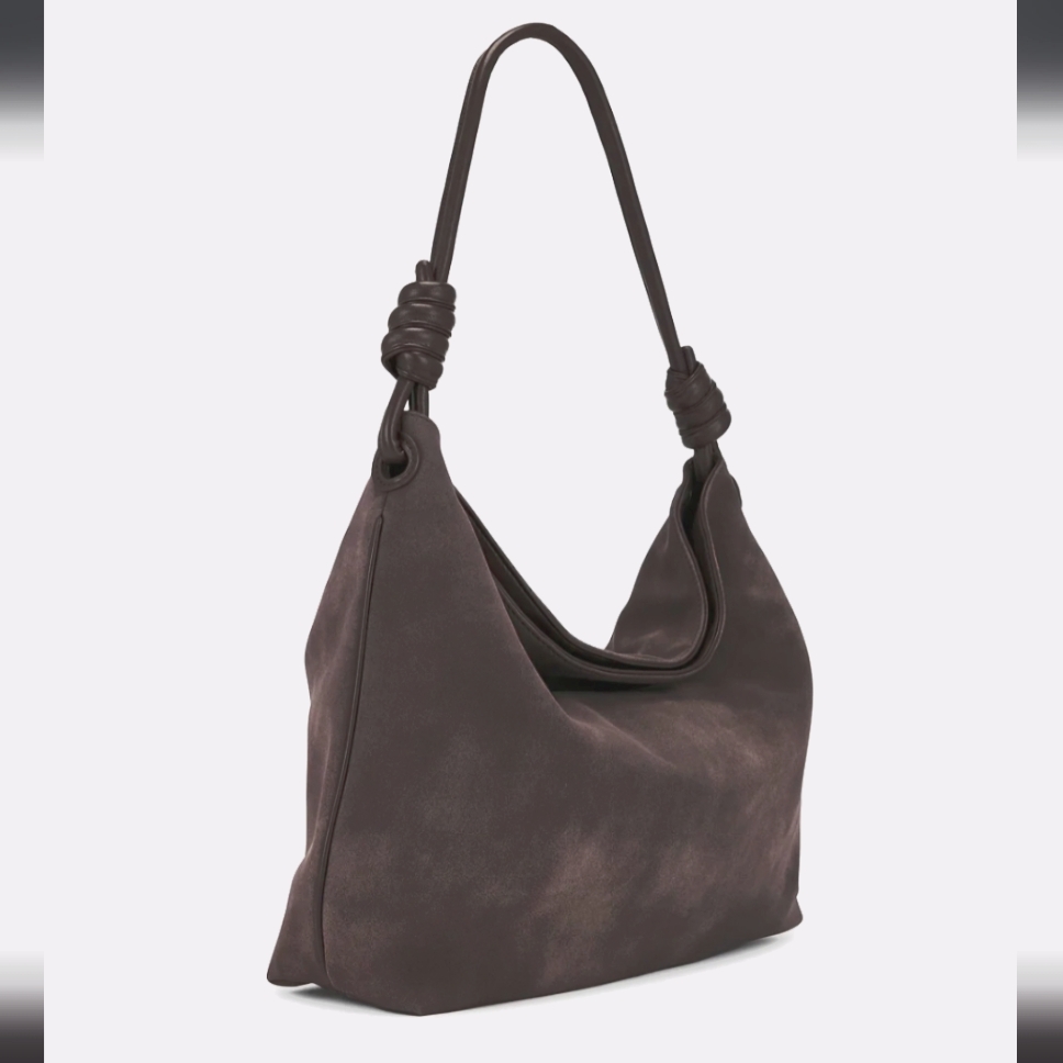 8 Other Reasons Cold Shoulder Bag Vegan Cow Hide Sloich Purse Stone Gray